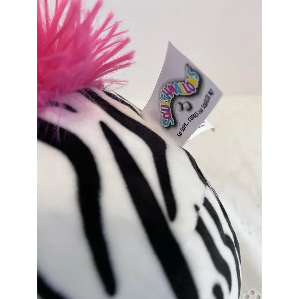 Freddie Zebra Original Squishmallow Zebra Super Soft Plush Pillow Pink Ears 10